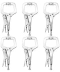 Axgsrv Heavy Duty 6 Inch Locking C Clamps With Swivel Pads arranged in a grid, showcasing robust stainless steel design for strong grip.