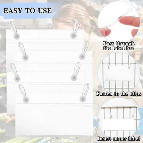 100 Pack Clear Transparent Wire Shelf Label Holders Hella Durable Plastic Snap Tags Sweet Fits Standard Price Tag Cards Straight Up Game Changer For Kitchen Pantry And Retail Market Display