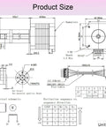 Technical drawing of 42x40 Nema 17 Lead Screw Stepper Motor 5.91in(150mm) T8 High Step Angle 1.8 Deg with specifications