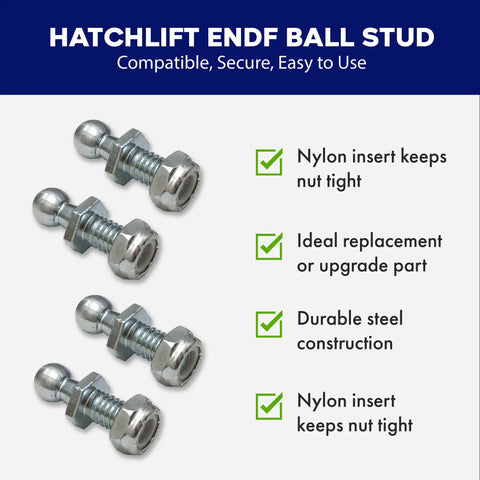 4 Pack 13mm Ball Stud With Nyloc Nuts Gas Lift Strut Support Fitting Quick Release Socket Design, durable steel construction.