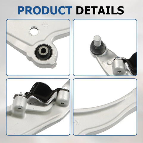 12 Piece Front Lower Control Arm Ball Joint Tie Rod End Sway Bar Link Kit for Nissan Maxima 2009 2014, close-up metal suspension parts