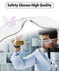 Clear ANSI Z87.1 Safety Glasses For Men With Polycarbonate Lenses, Scratch And Impact Resistant, Wind And Dust Protection, Comfy Fit, Available In Clear Or Smoke Tint For Everyday Outdoor Use, worn in lab