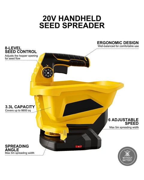 Handheld Cordless Power Spreader For Lawn Care Compatible With Dewalt 20V Battery Not Included Tool Only A Real Workhorse