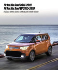 Kia Soul EV 2014 to 2019 driving along the coast, showcasing compatibility with rear hub bearings and ABS sensor.