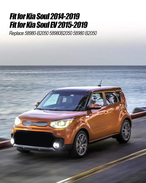 Kia Soul EV 2014 to 2019 driving along the coast, showcasing compatibility with rear hub bearings and ABS sensor.