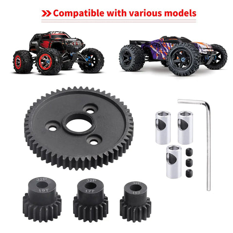 Durable Metal Spur Gear Set 54T 32P With 15T 17T 19T Pinions For Traxxas Slash 4x4 2WD Rustler Rally Stampede Summit E Revo T Maxx