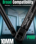 Heavy Duty 10 Inch Gas Struts 60 Lb Force 2 Pack Universal Truck Toolbox Lift Supports showcasing a 10MM detachable socket.