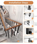 Installation steps for Built Tough Adjustable Solid Wood Outdoor Handrail Kit With Heavy Duty Iron Brackets.