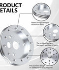 Half Inch Steering Wheel Hub Adapter Spacer Converts Six Hole To Three Bolt Pattern With Rugged Bolts detailed view showing polished aluminum alloy.