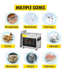 Countertop Ultrasonic Dishwasher With 10L Basin Knocks Out Grimy Buildup And Tough Residue Using 40 khz Waves, cleaning jewelry and utensils.