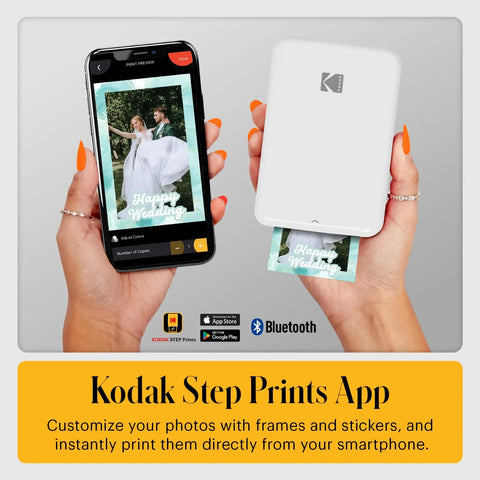 Step Instant Smartphone Photo Printer On The Go Portable Mini Color Wireless Printer prints photo from smartphone