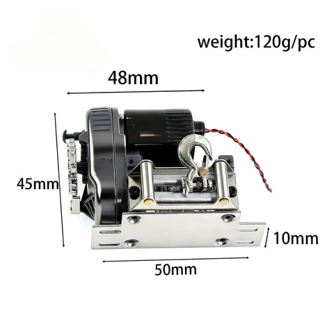 Ultimate Metal Electric Remote Control Winch Upgrade For Hyper Go And Mjx H8H Maker Mk07 RC Crawler Car dimensions 48mm x 45mm x 10mm