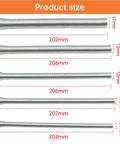 Dude, grab this awesome 5 Pack Spring Tubing Bender Set product sizes, showing measurements of metal tubes: 202mm to 207mm.