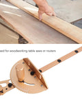 Heavy Duty Aluminum Miter Gauge With Integrated Track Stop And Etched Scale Ruler Delivers Dead On Angles And Knockout Grip for precise angle cuts.