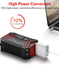 Road Trip Ready 300W Pure Sine Wave Car Power Inverter From 12V DC To 110V AC With USB C PD30W charging a laptop