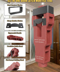 Pro Grade Door Latch Mortise Tool Kit For One Three Eighths And One Three Quarters Inch Wooden Doors, shown with parts list.