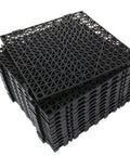 Stack of 12 Pack 12 Inch Interlocking Rubber Flooring Tiles For Bathroom And Outdoor Use Non Slip Shower Mat Pool Deck Patio Balcony Kitchen Yard Black
