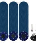 75 Piece 3 Inch Quick Change Zirconia Roll Lock Sanding Disc Set With One Quarter Inch Holder For Die Grinder Surface Prep Rust Paint Removal Polishing Finish, showing stacks of 36, 60, and 80 grit discs with mandrel shafts and holder
