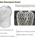 Six Pack Downspout Guard Filter Set Aluminum Gutter Strainer Mesh Screens Expandable Downspout Protector in mesh close-up view