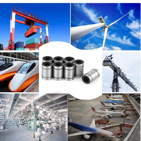 Ultra Quiet Linear Motion Ball Bearing Bushing Set 6mm LM6UU for 3D Printer and CNC Parts, 8pcs steel bearings collage