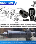 Upgraded Pin And Bushing Adapter For Heavy Duty Semi Trucks And Equipment Removal Tool with parts diagram and installation.