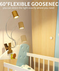 USB Clip Desk Lamp With 360 Gooseneck Reading Light For Home Office near baby crib, 3 color modes displayed