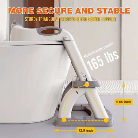 Toddler Potty Training Seat And Step Stool Combo 2 In 1 Foldable Bathroom Chair With Anti Slip Grip Easy Peasy Setup That Grows With Your Kiddo For Quick Hygiene Routines