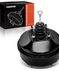 Vacuum Brake Booster Straight Shot Fit For GMC Sierra 1500 And Yukon XL 2500 1999 To 2002 in black with steel components.