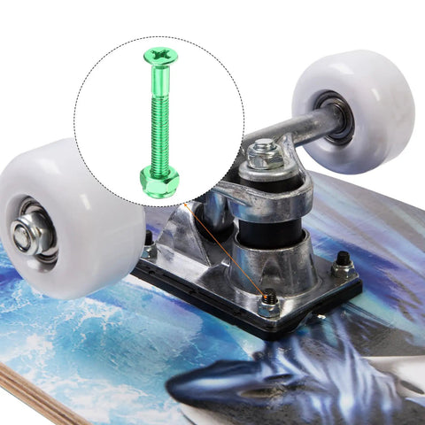 1.5 Inch Skateboard Mounting Hardware Set With 8 Carbon Steel Screws And Nuts Flat Head Black Finish Replacement Kit for cruisers