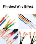 Finished wire effect showcasing various colored wires and strands used with GFJYKDL Automatic Wire Twisting And Peeling Machine Stripping Tool.