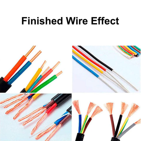 Finished wire effects showcasing various colored electrical cables for Heavy Duty Automatic Wire Stripping Machine With Cable Twisting Peeling Tool.