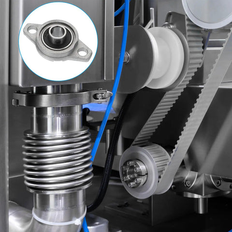Two Pack Pillow Block Bearing Set With Three Eighths Inch Or Ten Millimeter Bore Zinc Alloy Steel Mounted Flange Ball Bearings