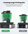 GK3 Ultra 13.5 Inch Resin 3D Printer With 16K LCD High Resolution And Beefy Build Volume 11.8 By 6.3 By 11.8 Inches Auto Resin Heating And Auto Feeding System For Pro Level 3D Printing next to smaller GKTtwo model