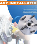 Pair Front Wheel Hub Bearing Assembly For Jeep Grand Cherokee 1999 2000 2001 2002 2003 2004 5 Lug Non ABS being installed