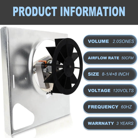 678-G/2678F-A Replacement Bathroom Exhaust Fan For Nutone 763 763N And Broan 679-E/2679F-A, 50 CFM, 2.0 Sone, product details
