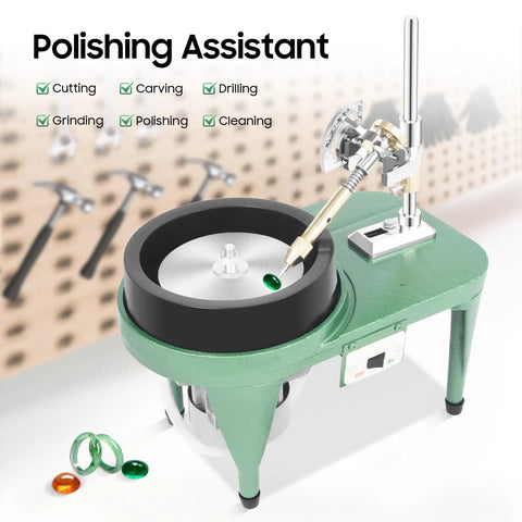 180W Gem Faceting Machine And Jade Polisher For Jewelry Making 2800 RPM Lapidary Flat Grinder Pro Grade Gemstone Polisher