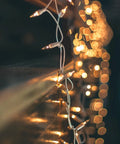 Clear Warm White Outdoor Christmas String Lights On White Wire 150 Count Incandescent Mini Lights 120V UL Certified End To End Connectable