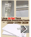 1.8cm thick Aluminum Honeycomb Panels showing soundproof and heat resistant features for Custom Size Lockable Aluminum Access Door Panel Recessed Inspection Door Drywall Ready Rock Solid Honeycomb Build Heat Resistant Sound Dampening Badass Protection 1 Piece.