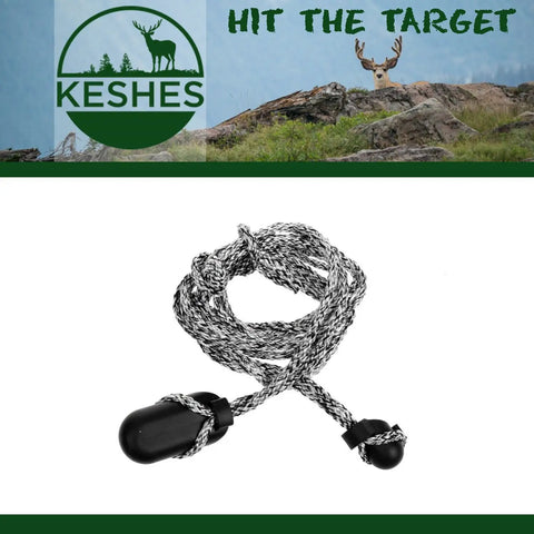 Archery Bow Stringer Tool for Recurve, Traditional, and Long Bows with durable black and white string design