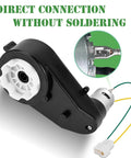 Two Pack 12V Powered Wheels Motors Upgrade Gearbox for Kids Ride On Cars, RS550 Drive Engine, direct connection wiring