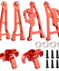 Beefed Up Front Aluminum Suspension Arms And Front Steering Block Upgrade Kit for 1/14 scale RC cars in red