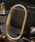 Locking Brass Carabiner Key Rings With Screw Lock Gold Tone Keychain Clip among luxury accessories