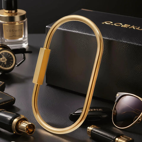 Locking Brass Carabiner Key Rings With Screw Lock Gold Tone Keychain Clip among luxury accessories