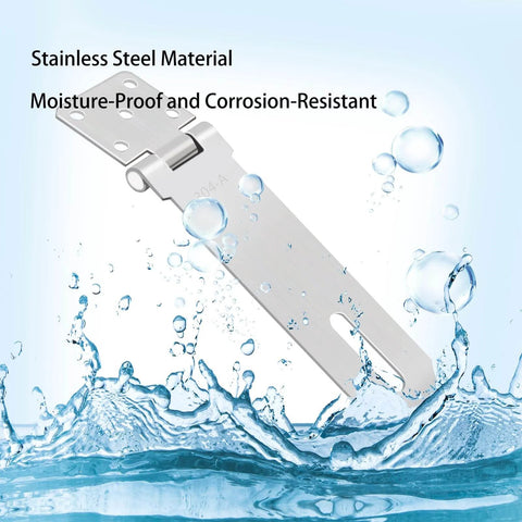 2 Pack 5 Inch 304 Stainless Steel Hasps Latch Set shown with water droplets showcasing moisture resistance.