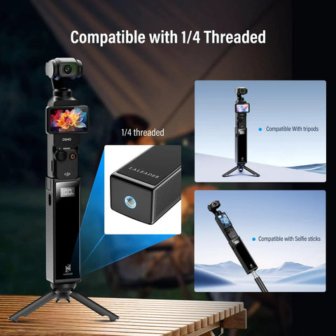 Power Up Your Osmo Pocket 3 And Pocket 4 With a 5000mAh Battery Handle Featuring 22W Fast Charging, tripod compatibility