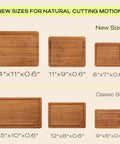 Top Shelf Wooden Cutting Boards For Kitchen Meal Prep And Serving With Deep Juice Groove And Sturdy Handles Real Deal Charcuterie Serving Tray And Tough Butcher Block For Steak Slicing And Daily Cooking Three Piece Set new sizes 14x11, 11x9, 8x7 bamboo boards