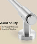 Close-up of 30 Inch Shower Slide Bar With Adjustable Handheld Shower Head Holder Reuse Existing Holes SUS304 Brushed Stainless Steel Wall Mount Detail