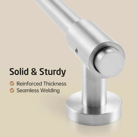 Close-up of 30 Inch Shower Slide Bar With Adjustable Handheld Shower Head Holder Reuse Existing Holes SUS304 Brushed Stainless Steel Wall Mount Detail