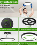 Installation guide for Nine Inch LED Ceiling Light Flush Mount Dimmable 3CCT 3000K 4500K 6000K 2800LM For Kitchen Bedroom Living Room Black Pack Of Six Ultra Bright Energy Efficient Low Profile Design.