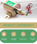 Heavy Duty Low Pressure Fuel Pump For Trucks And Cars 12 Volt Piston Moves Gas Like A Dream Solid Build Fuel pump side view with wires.